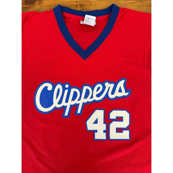 Los Angeles Clippers Elton Brand #42 Red Jersey NBA Vintage Style Mens Large FRE - Picture 2 of 6